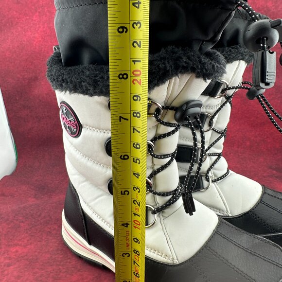 TOTES ALPINE MACKENZIE KIDS GIRLS WINTER BOOTS WHITE & BLACK THERMOLITE SIZE 4M - Picture 11 of 11